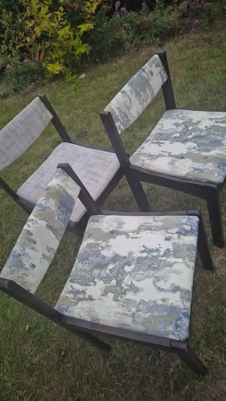 Photo of free 3 wooden chairs, upholstered (Bray.Meath Road) #2