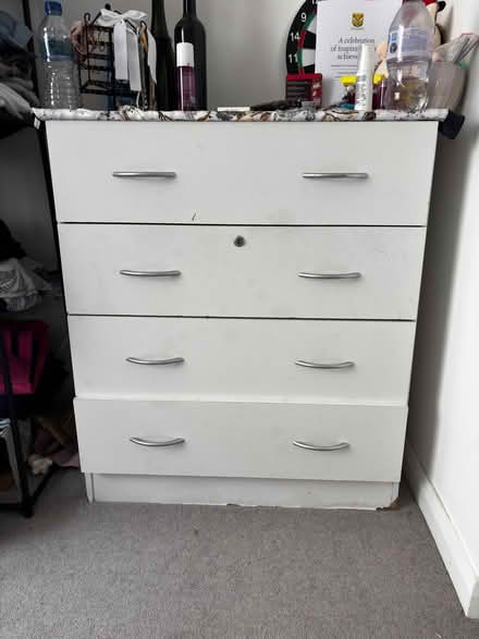 Photo of free White 5-Drawer Chest of Drawers (Chapman apartment IG11) #1