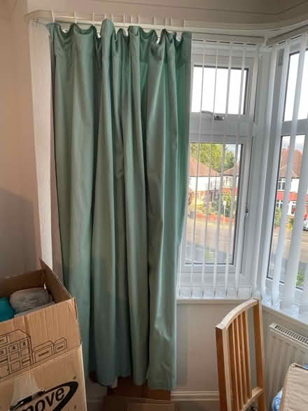 Photo of free Curtains, two green (Becketts Park LS6) #3