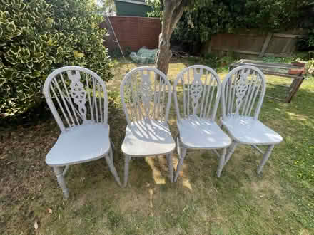 Photo of free Set of 4 vintage dining chairs for upcycling (Rustington BN16) #1