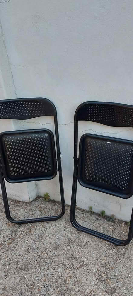 Photo of free 2 metal foldable black chairs (Surbiton, KT6) #2