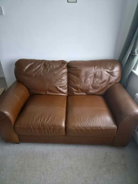 Photo of free Brown leather sofa (De Parys MK40) #1