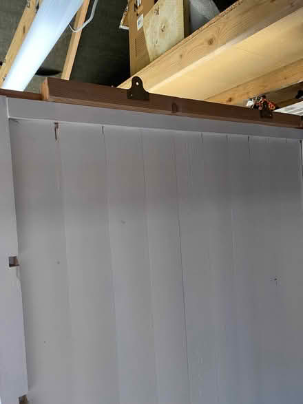 Photo of free White painted wood shelf unit. (Dereham NR20) #4
