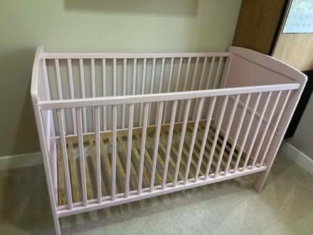 Photo of free a pink baby cot-hardly used (Fords Farm RG31) #1
