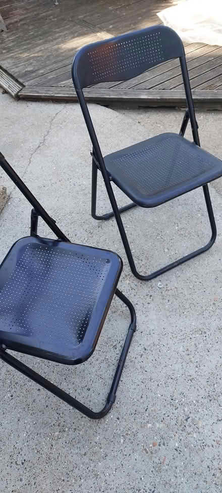 Photo of free 2 metal foldable black chairs (Surbiton, KT6) #1