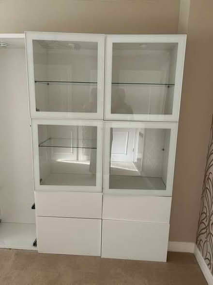Photo of free Two glass Ikea Cabinets (Fords Farm RG31) #1