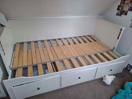 Photo of free Single bed then Pull out king size bed frame with draws (Enfield EN1) #1