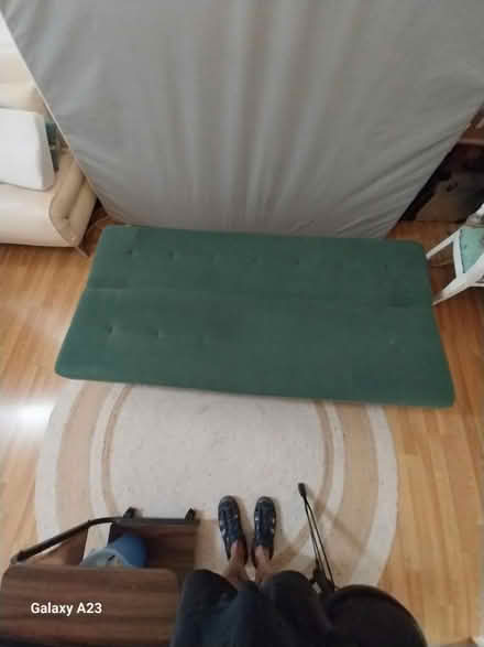 Photo of free Green fabric click clack sofabed (Bayswater W2) #3