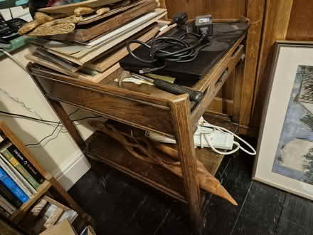 Photo of free Oak tea trolley with drawer (Central Lancaster LA1) #1
