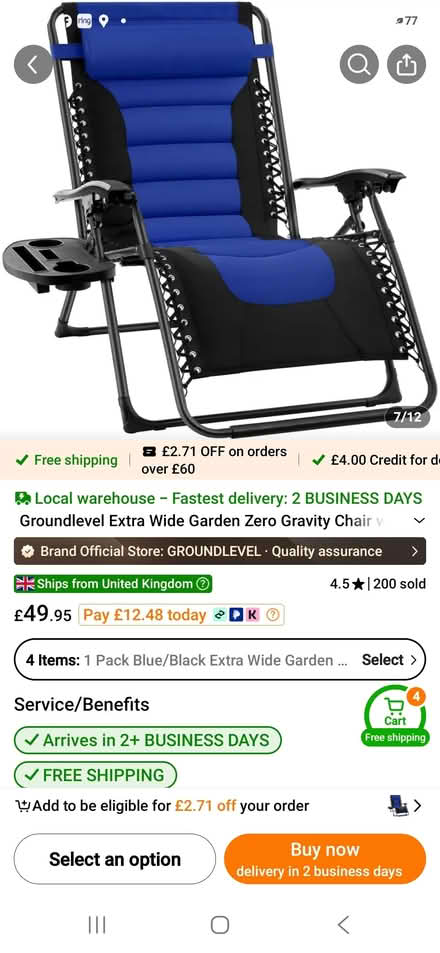 Photo of Zero gravity sun lounger (Keynsham and Bristol Areas) #1