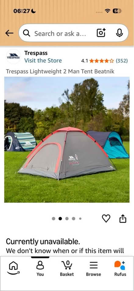 Photo of free Trespass Beatnik 2-Person Tent (Combe Down BA2) #2