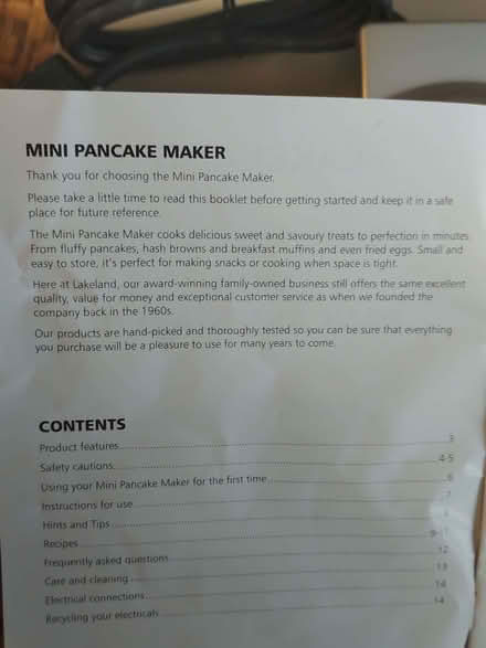 Photo of free Mini pancake maker by Lakeland (Poulton CH44) #1