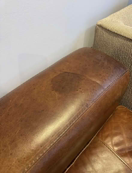 Photo of free Two Seater brown leather sofa (Fulham SW6) #2