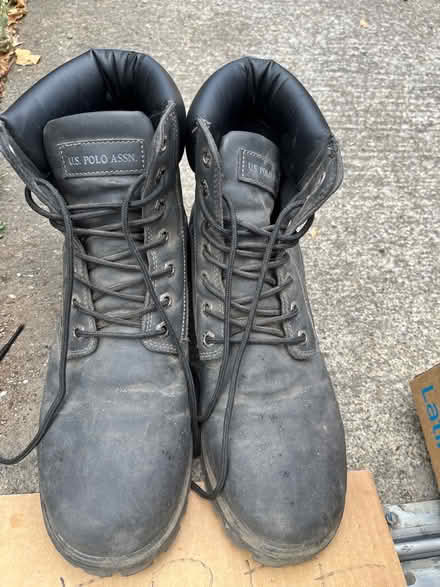 Photo of free Men’s size 12M black Leather boots (5 Latham Street San Rafael) #1