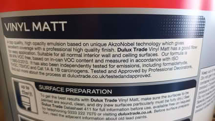 Photo of free Brilliant White Vinyl Matt Emulsion Paint (Kendal LA9) #3