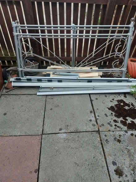 Photo of free silver bed frame (Grangefield Road Industrial Estate LS28) #1