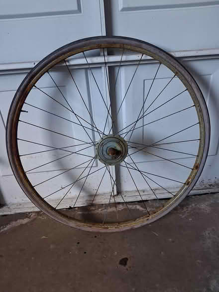 Photo of free Old front bicycle wheel (Carrickfergus BT38) #1
