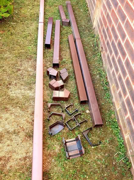 Photo of free Brown square guttering bits and pieces (Llandrindod LD1) #1