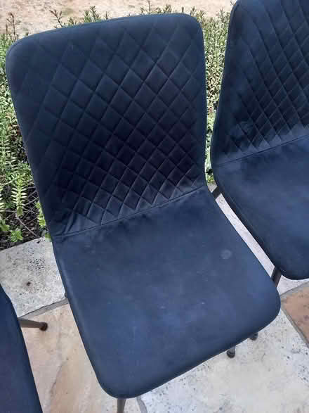 Photo of free 4 velvet black chairs (RG6 near Palmer Park) #2