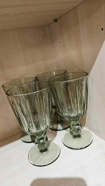 Photo of free 4 x green wine glasses (Hoxton N1) #1