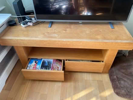 Photo of free Wooden table with drawers (Chessington KT9) #1
