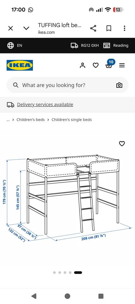 Photo of free Loft bed with mesh top (Tadley RG26) #4