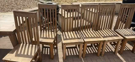 Photo of free Wooden Table and 6 chairs (Alderney, Poole BH12) #1