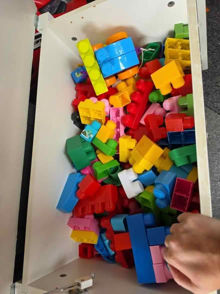 Photo of free Wooden toy box full of megablox (Handsworth S13) #1
