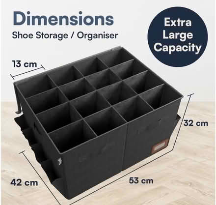Photo of free Tydi 2 Pack Shoe Storage Box Organiser for Closet - Black (Clark's Green RH5) #4