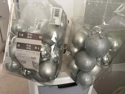 Photo of free Large silver baubles x 2 boxes (Belle Vale L25) #2