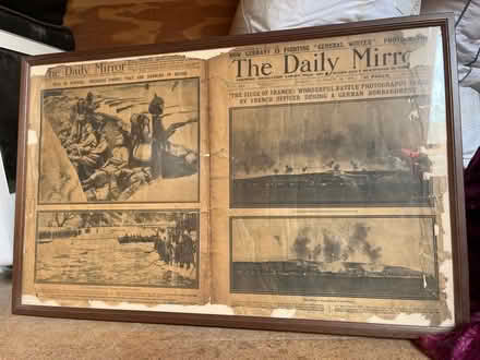Photo of free Original framed newspaper cutting from the First World War (Shephall SG2) #1