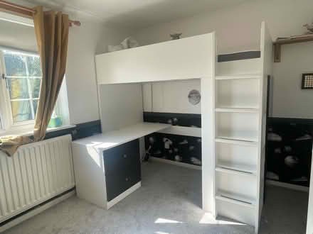 Photo of free IKEA småstad high sleeper bed wardrobe and desk (Malvern WR14) #2