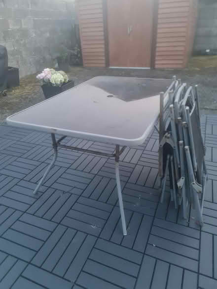 Photo of free Glass outdoor table + 6 chairs (Kentstown) #1