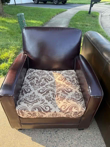 Photo of free Faux leather chair & footstools (Red Rock, Leesburg, VA 20176) #2