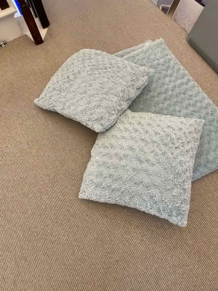 Photo of free Fluffy cushions and matching throw (Birkdale PR8) #1