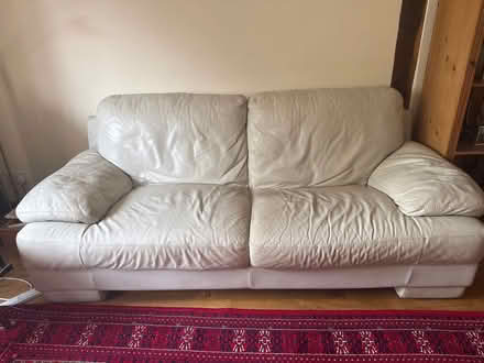 Photo of free Two cream leather sofas - 2 seater and 3 seater (Barton OX3) #2