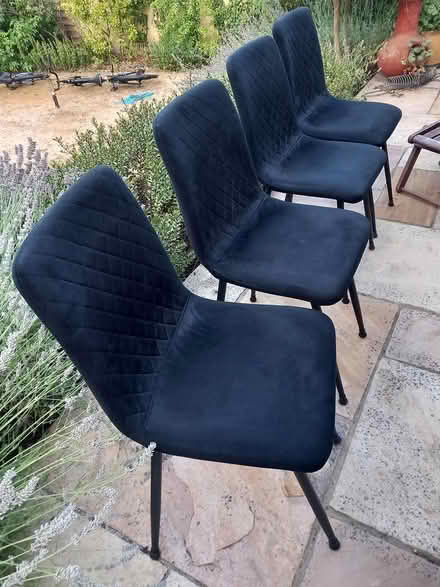 Photo of free 4 velvet black chairs (RG6 near Palmer Park) #1