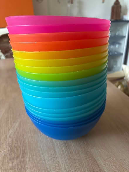 Photo of free 18 x 6” colour plastic bowls (Ashford, Surrey TW15) #1
