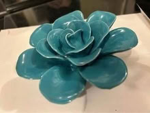 Photo of free Ceramic Succulent Flower Teal Green (L5L 5P5) #1