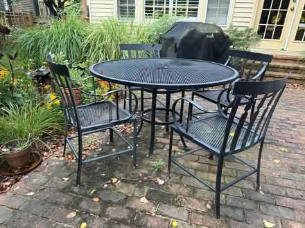 Photo of free Black metal outdoor table & chairs (Annapolis Neck) #3