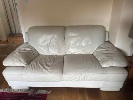 Photo of free Two cream leather sofas - 2 seater and 3 seater (Barton OX3) #1