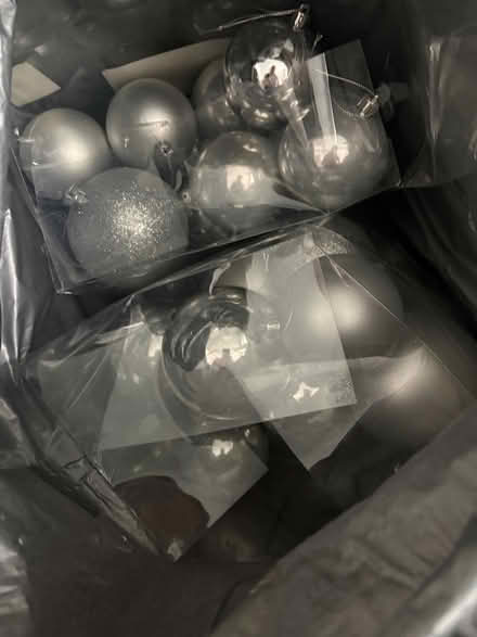 Photo of free Large silver baubles x 2 boxes (Belle Vale L25) #1