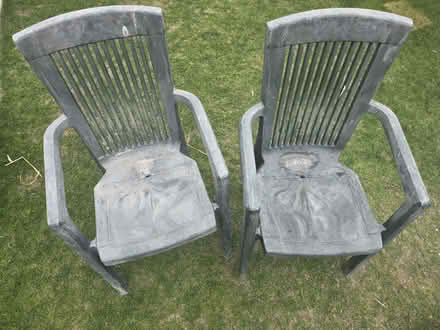 Photo of free 2 x plastic outdoor chairs (Moortown LS17) #1