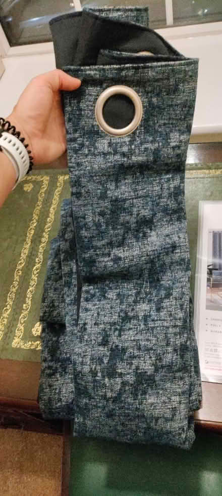 Photo of free Navy blue chenille curtains (pair) (SW5) #2