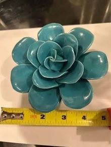 Photo of free Ceramic Succulent Flower Teal Green (L5L 5P5) #3