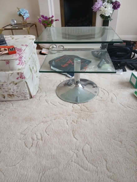 Photo of free Glass table with chrome stand (Walton HP21) #1