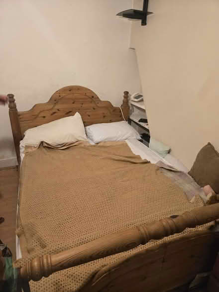 Photo of free Solid pine double bed (Tollington way N7) #3