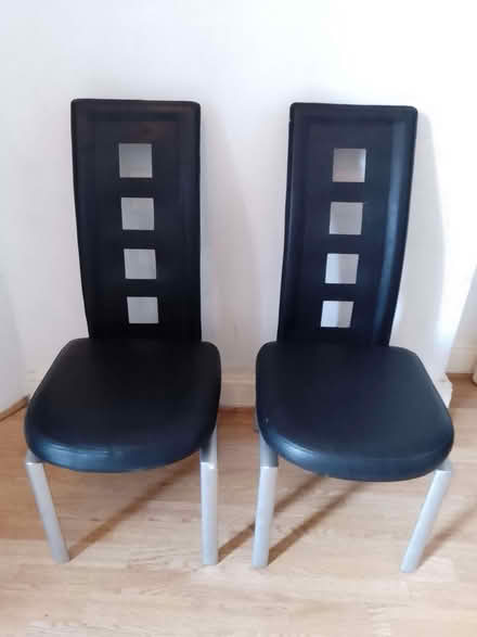 Photo of free Pair of leather look chairs (Sharrow Vale S11) #1