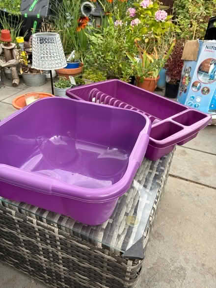 Photo of free Purple Washing up bowl and drainer (SG18 8PE) #1
