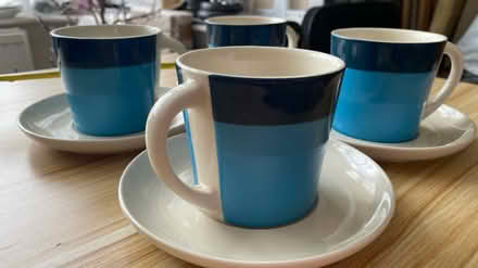 Photo of free HABITAT x4 Cup & fitted saucers (M16 9 WT) #3